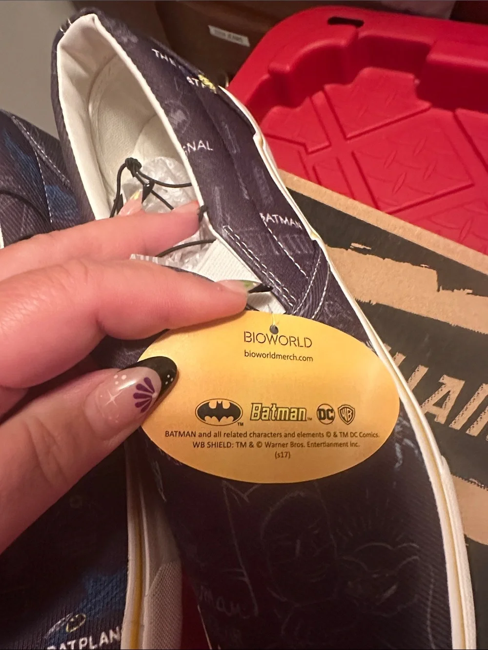 Bioworld Batman Slip-On Sneakers - Black and Yellow